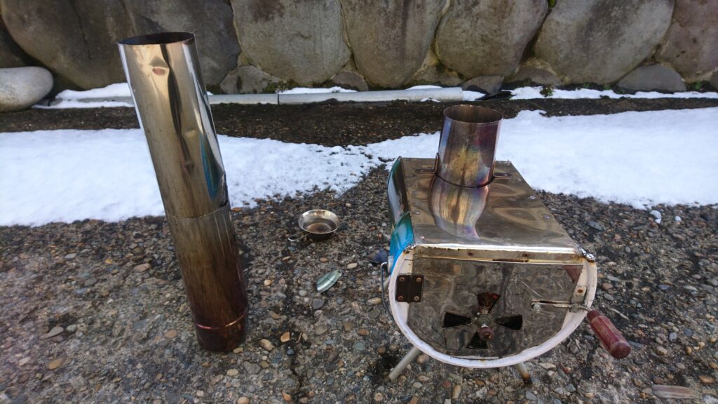 自作ペール缶薪ストーブ製作　煙突の長さで燃焼が変わるのか実験！